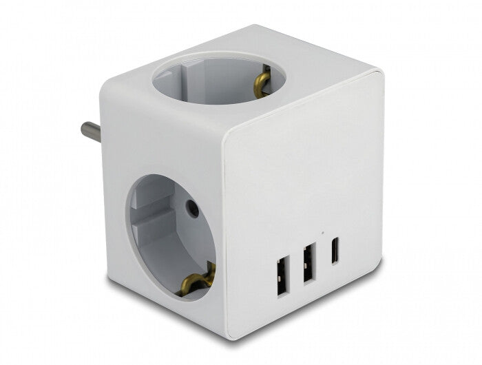 DeLOCK 11496 strømstik adapter Type F Hvid