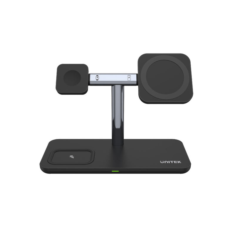 UNITEK P1212A ladestation organisator Fritstående ABS Sort, Sølv