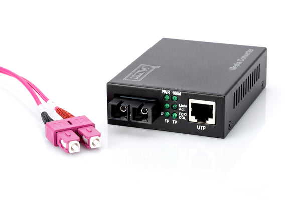 Digitus DN-82020-1 netværksomformer til medie 100 Mbit/s 1310 nm Multitilstand Sort