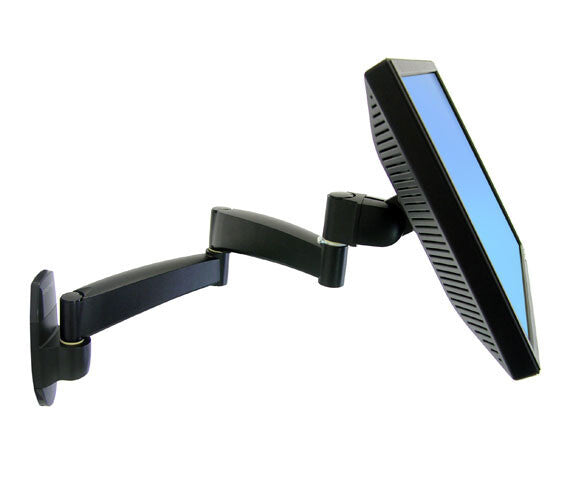 Ergotron 200 Series Wall Mount Arm, 2 Extensions 61 cm (24") Væg Sort