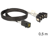 DeLOCK 83392 Serial Attached SCSI (SAS)-kabel 0,5 m Sort, Sølv