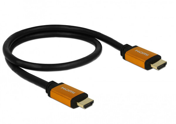 DeLOCK 85726 HDMI-kabel 0,5 m HDMI Type A (Standard) Sort, Guld