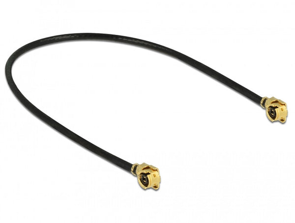DeLOCK 89607 koaxial kabel 1.13 0,5 m MHF (I-PEX) Sort, Guld