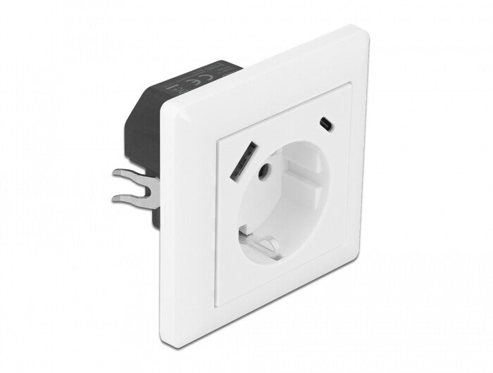 DeLOCK 11489 stikkontakt CEE 7/3 + USB Hvid