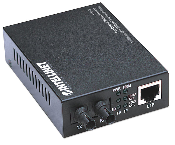 Intellinet 506519 netværksomformer til medie 100 Mbit/s 1310 nm Multitilstand Sort