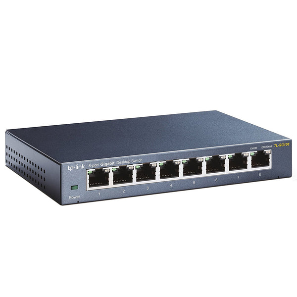 TP-Link TL-SG108 V3.0 Ikke administreret Gigabit Ethernet (10/100/1000) Sort