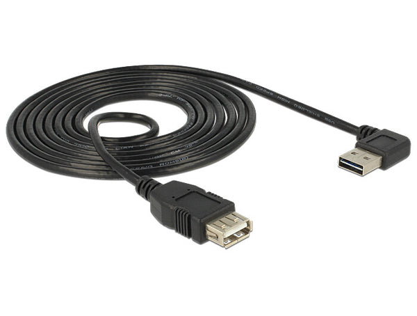 DeLOCK 1m, USB 2.0-A - USB 2.0-A USB-kabel USB A 0,48 Gbit/sek. Sort