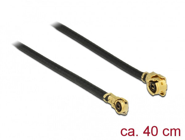 DeLOCK 89650 koaxial kabel 1.13 0,4 m MHF (I-PEX) MHF IV/ HSC MXHP32 Sort, Guld