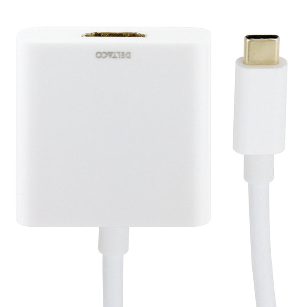 Deltaco USBC-HDMI1 videokabel adapter 0,1 m USB Type-C HDMI Hvid