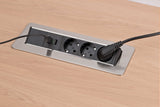 Brennenstuhl 1396200113 stikdåse 2 m 3 AC stikkontakt(er) Indendørs Sort, Rustfrit stål