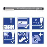 Staedtler 308 SB6P fineliner Sort 6 stk