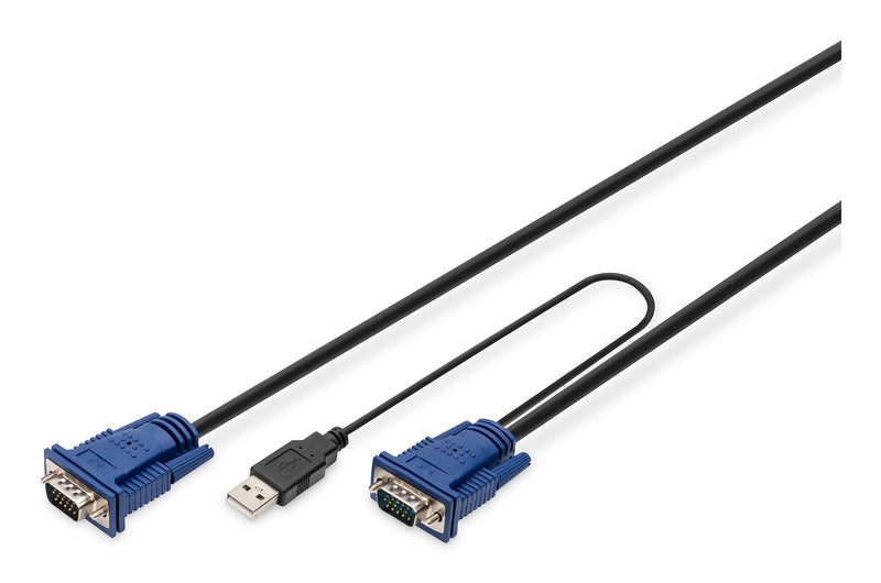 Digitus DS-19233 KVM-kabel Sort, Blå 5 m