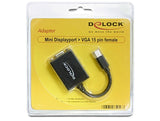 DeLOCK 65256 videokabel adapter 0,18 m Mini DisplayPort VGA (D-Sub) Sort