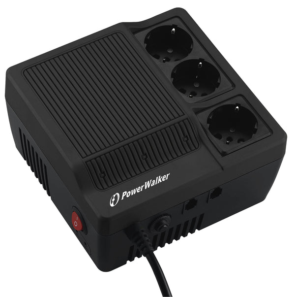 PowerWalker AVR 1000 spændingsregulator 3 AC stikkontakt(er) 180-264 V Sort