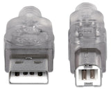 Manhattan 340458 USB-kabel USB 2.0 3 m USB A USB B 0,48 Gbit/sek. Sølv