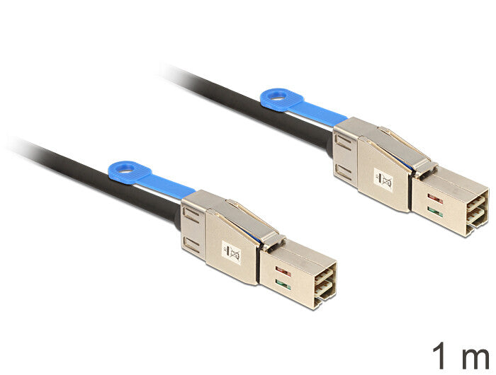 DeLOCK 83394 Serial Attached SCSI (SAS)-kabel 1 m Sort, Sølv