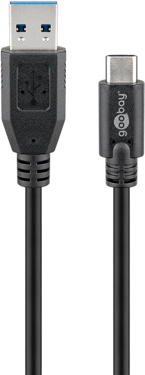 Goobay 67890 USB-kabel 1 m USB A USB C 5 Gbit/sek. 15 W Sort