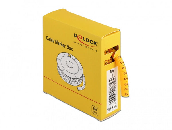 DeLOCK 18356 kabelmarkering Gul 500 stk
