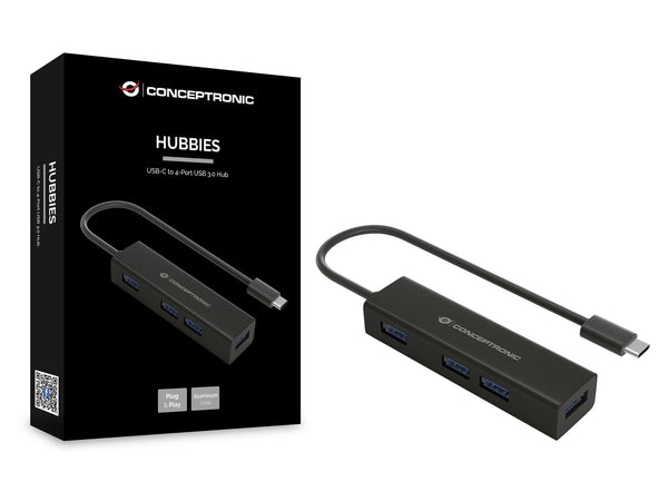 Conceptronic HUBBIES07B interface hub USB 3.2 Gen 1 (3.1 Gen 1) Type-C 5000 Mbit/s Sort