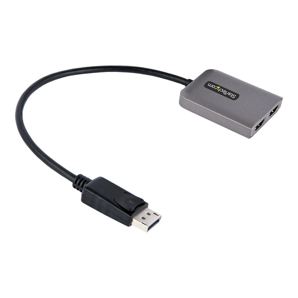 StarTech.com MST14DP122HD videokabel adapter 0,3 m DisplayPort 2 x HDMI Sort, Grå