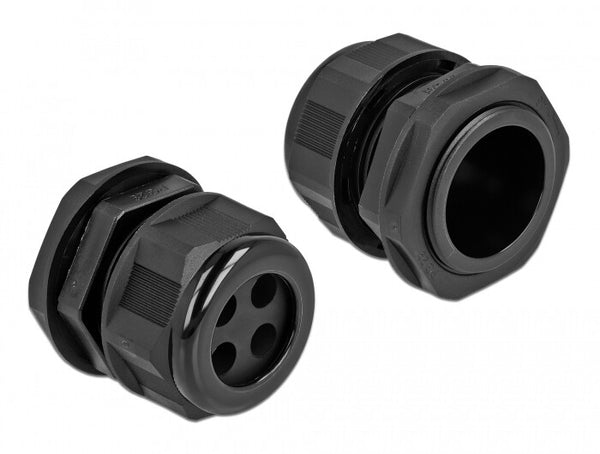 DeLOCK 60383 kabelforskruning Sort Plast 2 stk