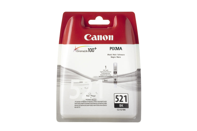 Canon CLI-521BK blækpatron 1 stk Original Sort