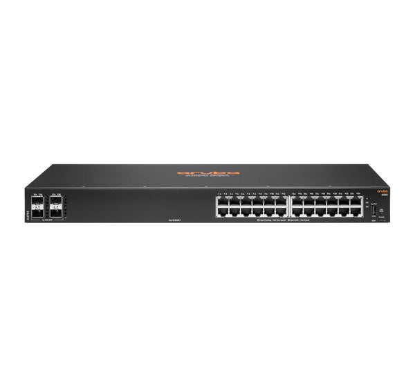 HPE Aruba Networking 6100 24G 4SFP+ Administreret L3 Gigabit Ethernet (10/100/1000) 1U Sort