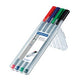 Staedtler 334 SB4 fineliner Sort, Blå, Grøn, Rød 1 stk