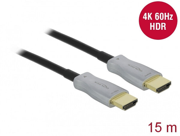 DeLOCK 85012 HDMI-kabel 15 m HDMI Type A (Standard) Sort