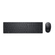 DELL KM5221W tastatur Mus inkluderet Kontor RF trådløst QWERTY Nordisk Sort