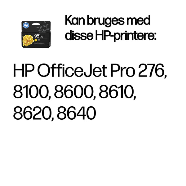 HP Original 951XL-blækpatron med høj kapacitet, gul
