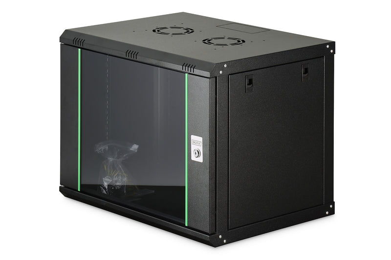 Digitus DN-19 09-U-EC-SW stativ 9U Vægmonteret stativ Sort
