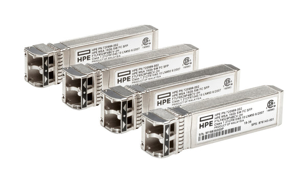 HPE MSA 16Gb Short Wave Fibre Channel SFP+ 4-pack Transceiver modul til netværksmodtager Fiberoptisk 16000 Mbit/s SFP+ 850 nm