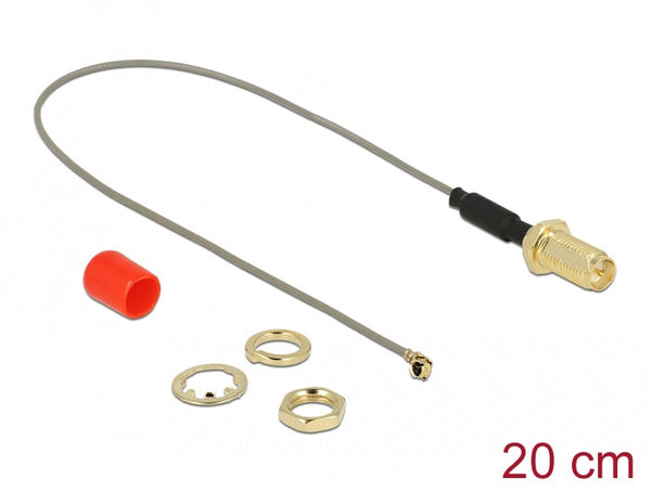 DeLOCK 89831 koaxial kabel 0,2 m RP-SMA Grå