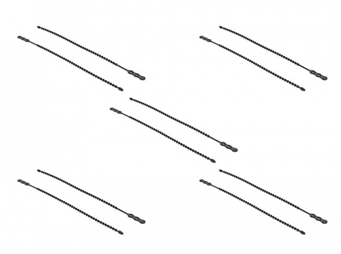 DeLOCK 018966 kabelsamler Perleisoleret kabelbinder Polyamid Sort 10 stk