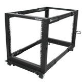 StarTech.com 4POSTRACK12U stativ 12U Fritstående reol Sort