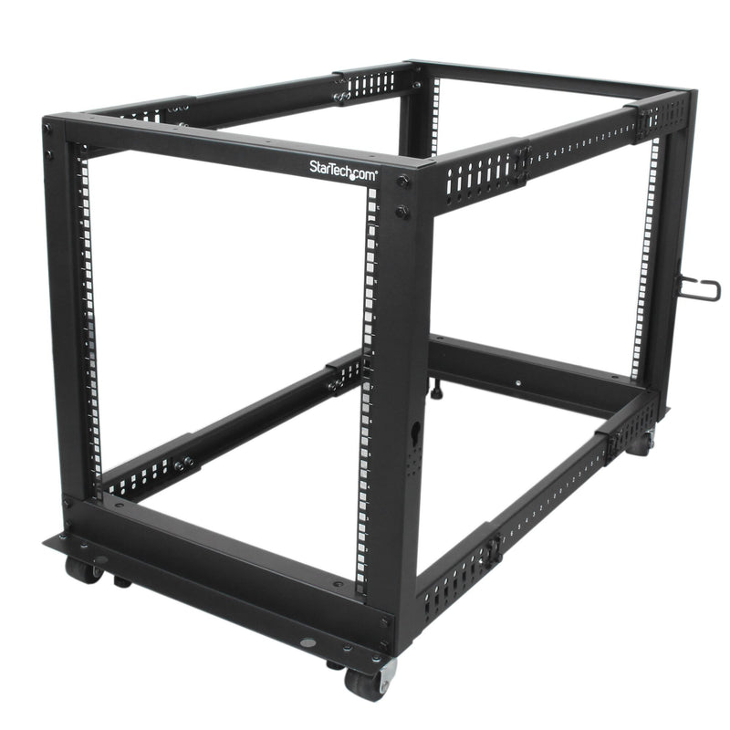 StarTech.com 4POSTRACK12U stativ 12U Fritstående reol Sort