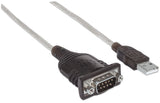 Manhattan 151801 serielkabel Sølv 0,45 m USB A Serial/COM/RS232/DB9