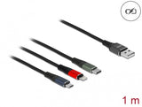 DeLOCK 87277 USB-kabel USB 2.0 1 m USB A Micro-USB B/Lightning/Apple 30-pin Grøn, Sort, Rød, Blå