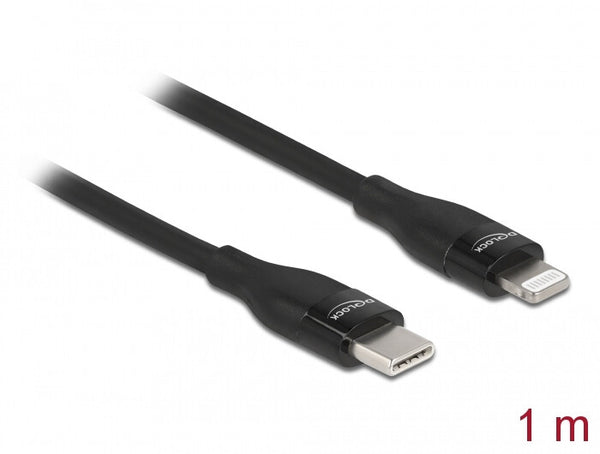 DeLOCK 86637 Lightning kabel 1 m Sort