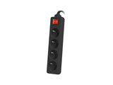 Lanberg PS1-04E-0150-BK stikdåse 1,5 m 4 AC stikkontakt(er) Indendørs Sort