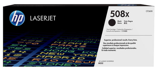HP Original 508X LaserJet-tonerpatron med høj kapacitet, sort