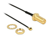 DeLOCK 89471 koaxial kabel 0,1 m RP-SMA MHF/ U.FL-LP-068 Sort