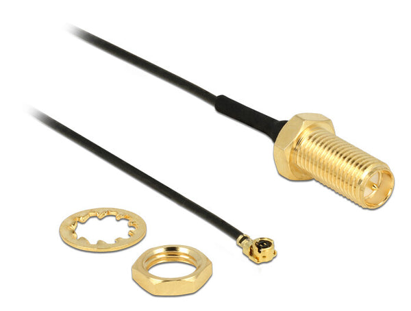 DeLOCK 89471 koaxial kabel 0,1 m RP-SMA MHF/ U.FL-LP-068 Sort