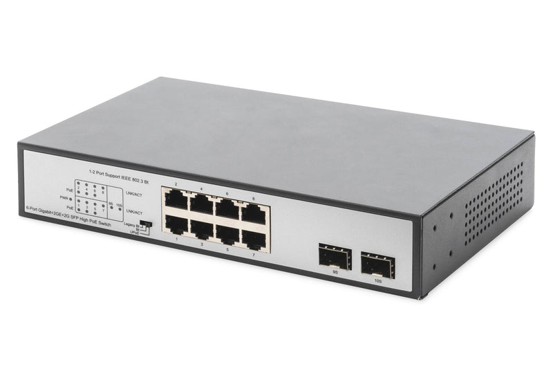 Digitus DN-95140 netværksswitch Ikke administreret Gigabit Ethernet (10/100/1000) Strøm over Ethernet (PoE) Sort, Sølv