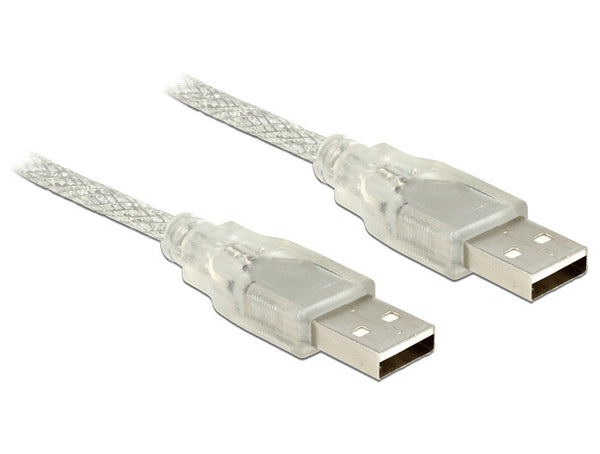 DeLOCK 0.5m, 2xUSB2.0-A USB-kabel USB 2.0 0,5 m USB A 0,48 Gbit/sek. Transparent