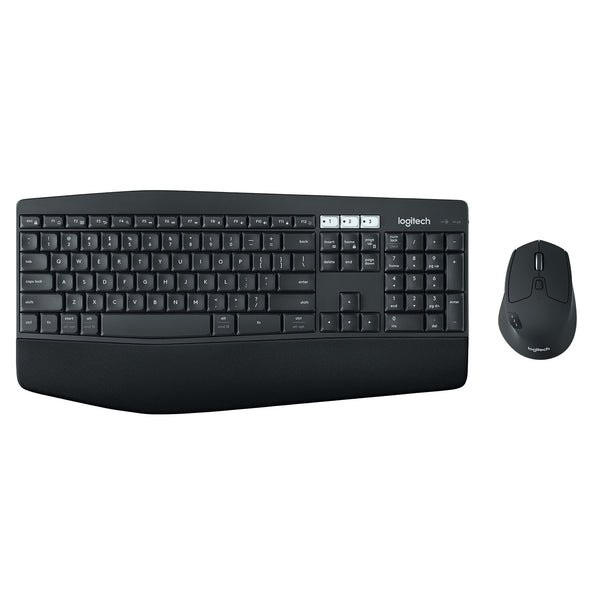Logitech 920-008221 tastatur Mus inkluderet Universel RF trådløs + Bluetooth QWERTZ Tysk Sort