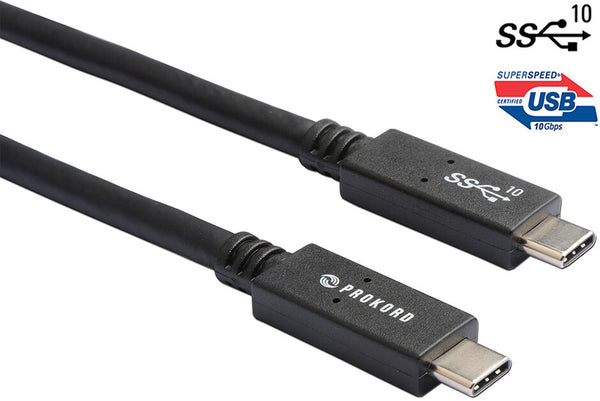 Prokord USB3.1 CM-CM 02 USB-kabel USB 3.2 Gen 2 (3.1 Gen 2) 0,5 m USB C Sort