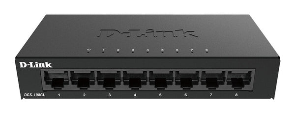 D-Link DGS-108GL Ikke administreret Gigabit Ethernet (10/100/1000) Desktop Sort