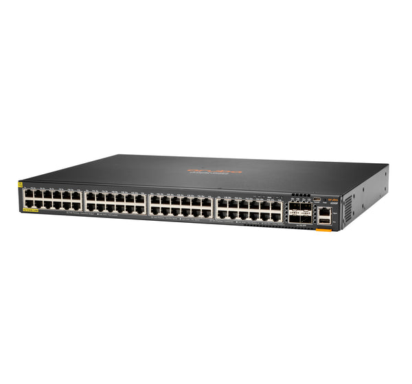 HPE Aruba Networking Aruba 6200F 48G Class4 PoE 4SFP+ 740W Administreret L3 Gigabit Ethernet (10/100/1000) Strøm over Ethernet (PoE) 1U Sort